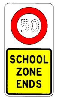 This requirement includes all side roads intersecting with the school zone because fixed signs cannot provide accurate times of operation. R1-6.