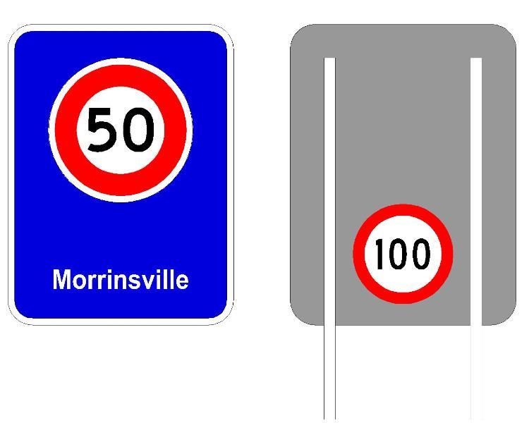 Appendix Figure 1: Typical Rural/Urban Speed Sign