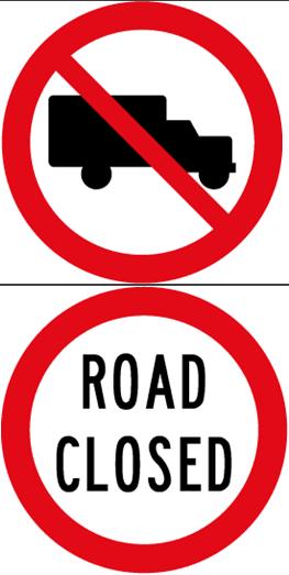 Sign Code TCD Rule Code MOTSAM Code Example Use RJ13 R5-3 R5-3 signs should be used as a supplementary to a Regulatory signs where heavy vehicles are prohibited RD3 R3-6 RG-16 Subject to formal