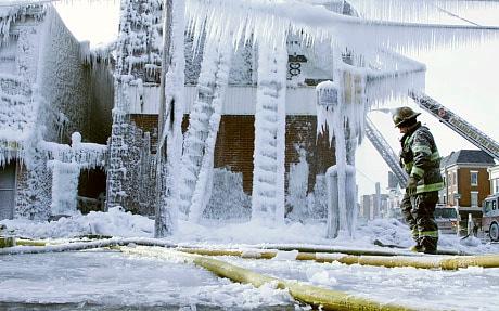 House Fires Fire during winter storms present a great danger because: Water supplies may