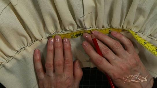 Module 9 Skirt Trueing & Finishing Step 6A Measure over 3 from the side seam on the front yoke seam line and