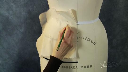 Module 4 Drape-Mark-True Front Yoke Step 11A With your pencil, begin marking the muslin in a counter clockwise