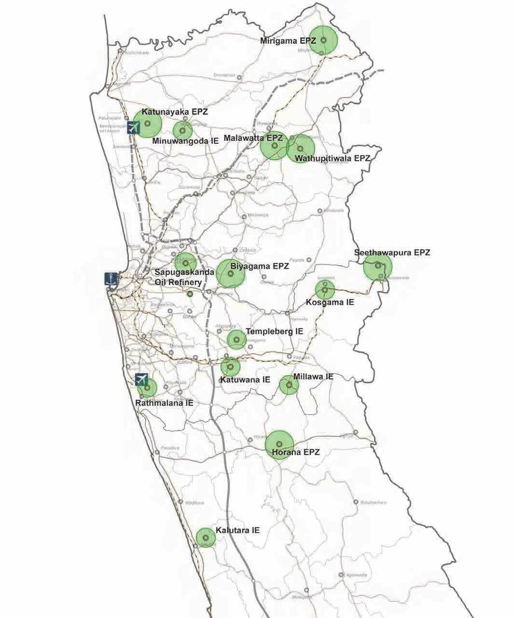 Katunayake, Minuwangoda, Mawawatta, and Mathupitiwala. On the other hand, the Kalutara District has less industrial areas.
