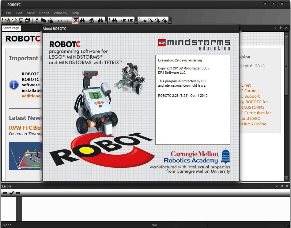 kuvatakse RobotC algleht, nagu näha joonisel 12. Joonis 12.