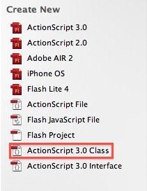 Step 16: New ActionScript Class Create a new (Cmd + N) ActionScript 3.0 Class and save it as Main.as in your class folder.