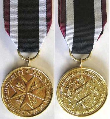 LIFE SAVING MEDAL OF THE ORDER OF ST. JOHN Awarded to those who, in a conspicuous act of gallantry, have endangered their lives saving or attempting to save a life.