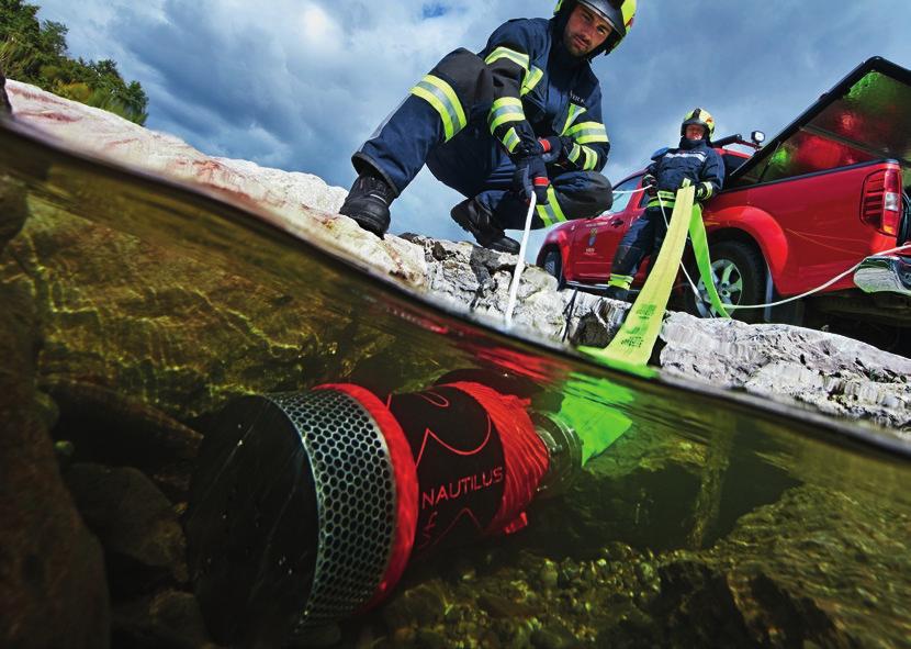 Rosenbauer NAUTILUS submersible pump NAUTILUS. Small pump. Powerful performance. Small assistant with a big impact. Every second counts when high water or flooding occurs.