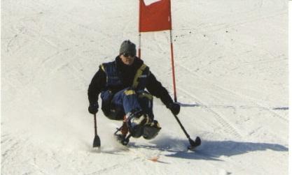 The Adaptive Lesson: The Mono Ski ARISE & Ski has two mono skis and we are trained to teach individuals how to use this wonderful piece of equipment.