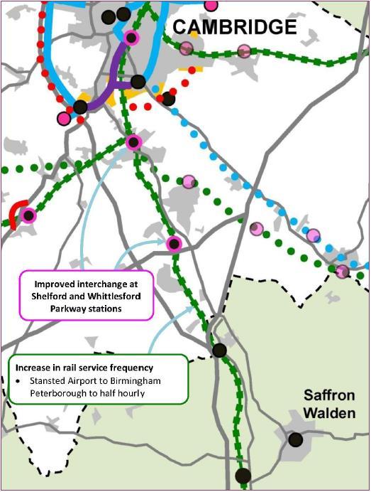 C4 Saffron Walden Cambridge Corridor (South) This corridor follows the M11 and the West Anglia Main Line towards the south.