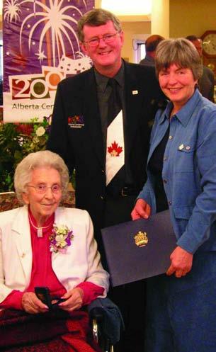 My mother was thrilled to be recognized by the province of Alberta as a centenarian. Evelyn keeps the certificate that accompanied her medallion in a frame hung proudly beside her bed.