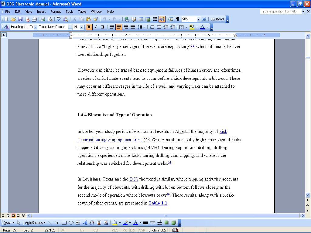 145 The section of interest appears by the click of the mouse, and key words and phrases are further hyperlinked for easy navigation.