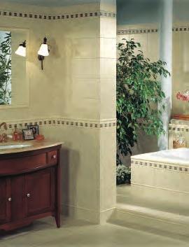 Page 6-7 Wall and Tub Surround: LeVille 65010 Botticino Wall Tile 8"x13" 100% 18810 Botticino Floor 3"x13" * Bullnose 65023 Botticino Chair
