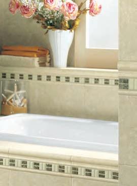 Page 7 - Bottom Inset Wall and Tub Surround: LeVille 65010 Botticino Wall Tile 8"x13" 100% 18810 Botticino Floor 3"x13" *