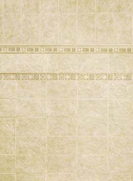 Page 7 - Top Inset Wall: LeVille 65010 Botticino Wall Tile 8"x13" 100% 65053 Botticino Chair Rail 1 1/8"x8"