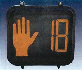 Countdown timers are flashing timers, usually installed with pedestrian indication lights, which provide the number of seconds remaining during the pedestrian phase.