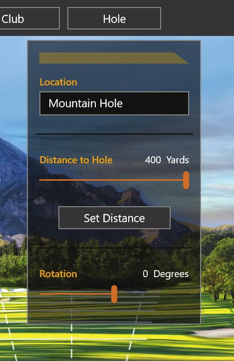 Course and Distance Selection From the top center of the screen, select Hole. Under Location, select the course you would like to view.