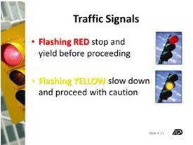 It is important that drivers understand the meaning of each color and symbol, and respond correctly.