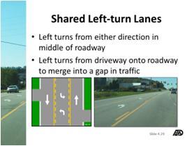 In some states these lanes can also be used by drivers who want to make left turns from a driveway/parking lot, or side street onto a roadway to wait and merge into a gap in traffic.