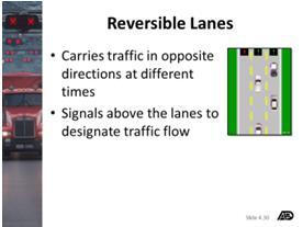 Carries traffic in opposite directions at different times.