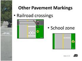 Pavement Markings Reserved or Restricted Lanes Reserved or restricted lanes On some roadways, one or more lanes may be reserved for special vehicles (i.e., buses, bicycles, high occupancy vehicles).