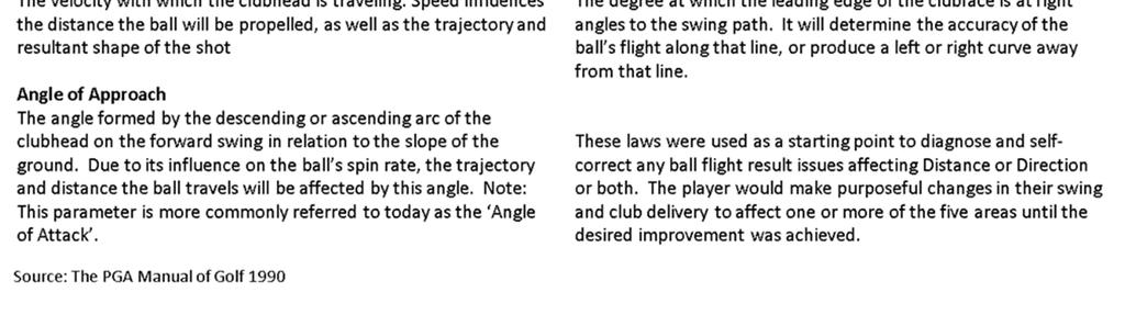 These factors were considered at the time to be absolute in influencing the flight of the ball.