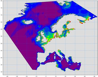 In Figure 4 the model areas of the applied models are depicted together with a zoom-in on the Irish Sea, where wave forecasts are being provided for an offshore wind farm.