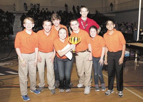 (sub mitted photo) Height Differential won the state Lego League tournament on Feb. 8, which qualifies them for the FLL International Open Championship held in Toronto, Canada, in June.