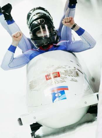 Bobsleigh In bobsleigh, racers push off as fast as they can for approximately 50 metres, then jump into the bobsleigh for a seated descent down the track.