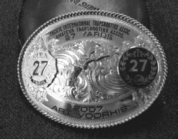 DOUBLE 27 BUCKLE WINNERS These custom made buckles are presented to shooters who have earned both the PITA and ATA 27 Yard Pins and have demonstrated outstanding handicap shooting ability at both the