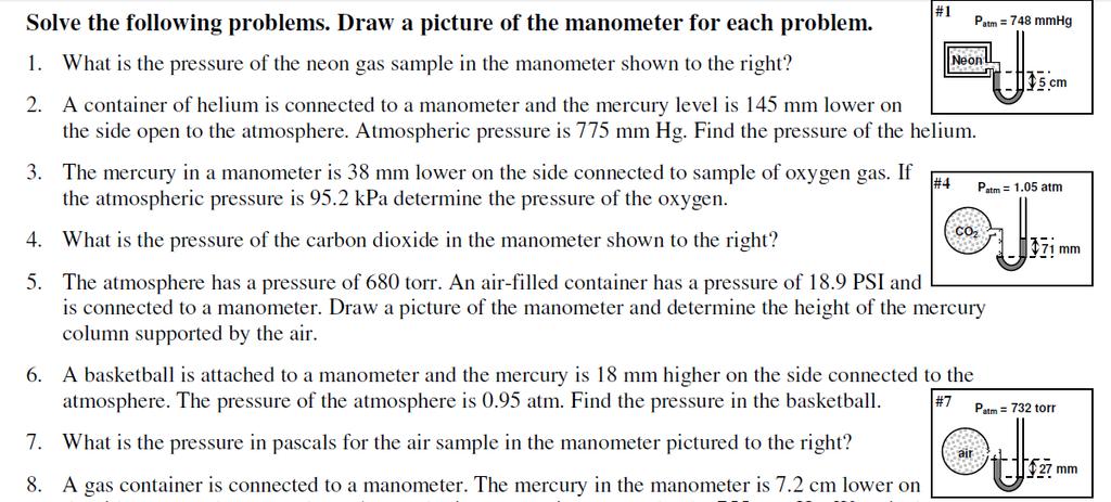 Manometer Practice Need help with Chem?