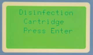 12 System control User menu Disinfection In this menu prompt, the query asks if there is a need of disinfection. Confirmation with Enter brings the Disinfection cartridge.