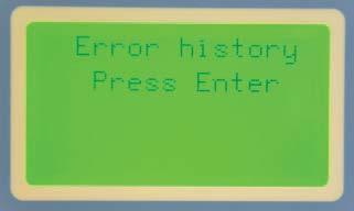 12 System control User menu Error history Confirmation of this prompt with Enter allows the error storage to be looked