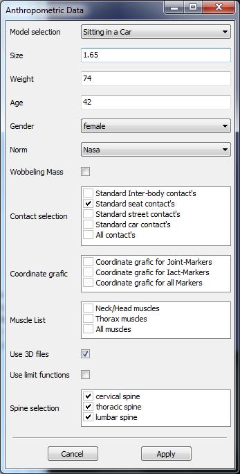 Model Generator Model Wizard Size, Weight, Gender Predefined scenarios All necessary bodies and