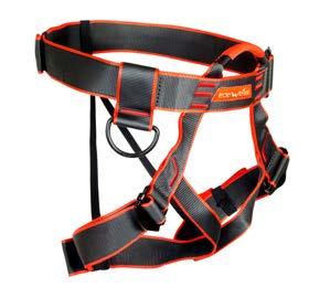 Norm: Type: Waist: Legs: Weight: CE EN 12277 - UIAA C 55-110 cm 40-70 cm 415 g HESC3 MYGALE 2 Adjustable unpadded harness with three auto locking buckles and