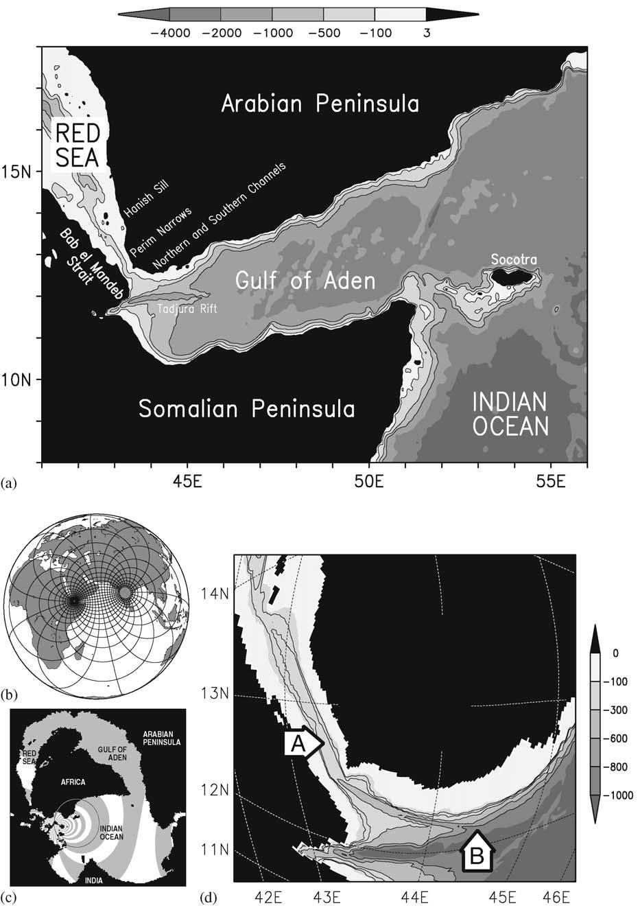 H. Aiki et al. / Continental Shelf Research 26 (2006) 1448 1468 1449 Fig. 1. (a) Bathymetry of the region from the Red Sea to the Indian Ocean. Contours show bottom depths of 100, 500, and 1000 m.