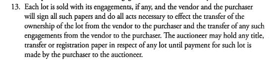 13a. The purchaser is responsible for all costs relating to the transfer