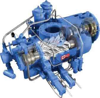 TYPICAL COMPRESSOR TYPES USED IN LOW PRESSURE Flooded Screw Compressors Twin helical rotors Oil is both the cooling medium and the compression