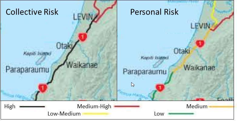 Figure 2-17: KiwiRap Risk Mapping Table 2-9: KiwiRap Risk Mapping Segment Paraparaumu to Levin Serious Crashes 2002-06 Fatal Crashes 2002-06 Collective Risk (annual average fatal and serious crashes