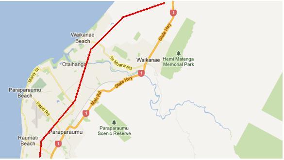 shift from the Expressway to the existing (old) SH1 south of Peka Peka Road. These are people who need to access Te Horo or other locations in the vicinity. Figure 6-5 - KTM2.