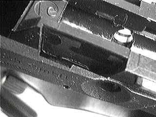 Detail of the Trigger pivot point area of the Frame Detail