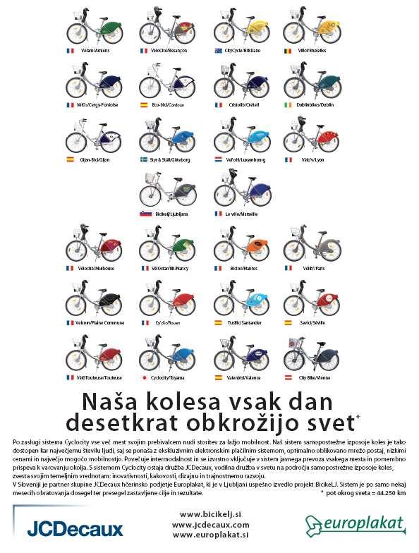 DEVELOPMENT OF BIKE SHARING SYSTEM (JCDecaux) 1999: 1st developments in self-service bicycle hire within JCDecaux 2003: 1st bicycles in Vienna (Austria), Cordoba and Gijon (Spain) 2005: Lyon 2006: