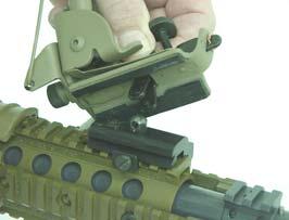 (3) Position bipod mounting base against forend and turn setscrew finger tight.