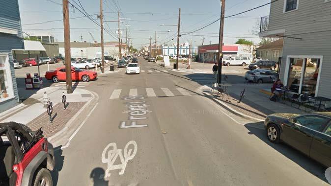 Freret Streetscape Bike Racks Shared Lane Markings