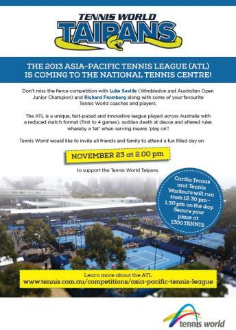 League Tennis World hosted the Victorian Asia Pacific Tennis