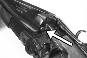 The fore end has a mechanical latch which is used to lock and unlock the fore end to the barrel assembly.