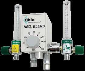 Blenders Ohio Medical s Medical Air/ blenders combine compressed Medical Air and Oxygen to deliver blended pressurized gas at a precise oxygen concentration (Fi ) determined by the user.