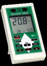 equipment applications. Powered by one 9-volt battery, the MiniO 3000 Oxygen Monitor provides up to 1500 hours of use.