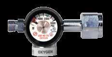 Flow Gauge Regulator ( models only) Gas color-coded, easy-to-read gauge Available in ranges of 2-15 LPM and 0.