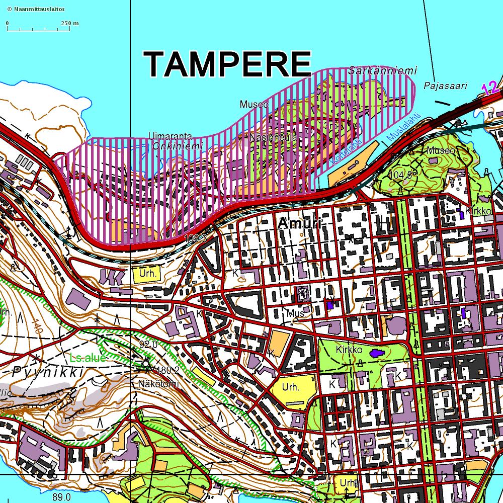 Map of the area and embargoed areas Weather and clothing In late May, the weather in Tampere is often relatively warm (15-20 degrees C, and occasionally even warmer) and sunny or half-clouded, but