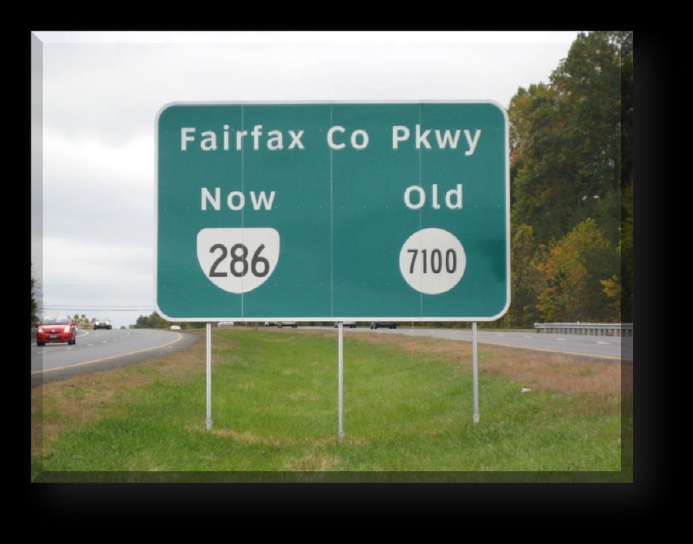 Reclassification The Fairfax County Parkway, from Route 1 to Route 7 (32-miles), carries between 22,000 and 83,000 vehicles per day.